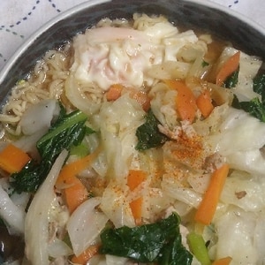 袋麺で簡単に！野菜たっぷりラーメン